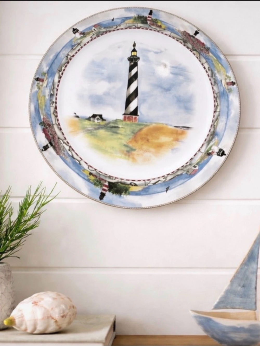 American Atelier Lighthouse Scenic Decorative Porcelain Plate